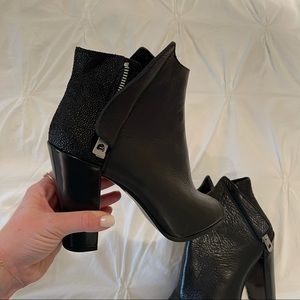 Dolce Vita Black, Zipper Open Toe Heeled Booties